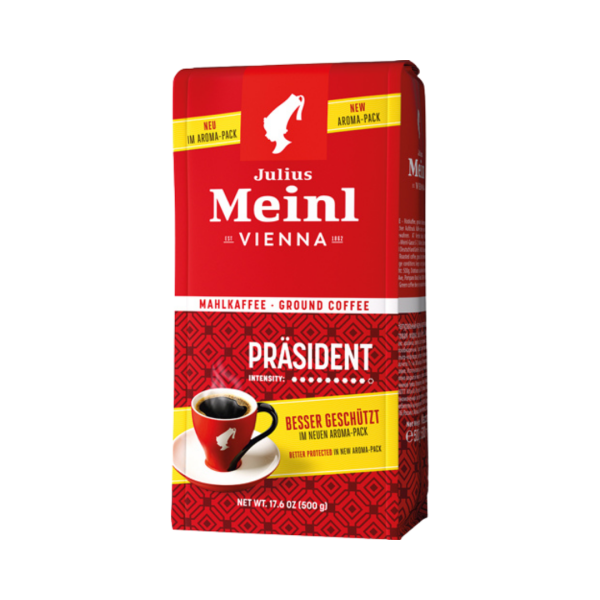 745992 Julius Meinl Praesident, gemahlen, 500 Gramm Packung